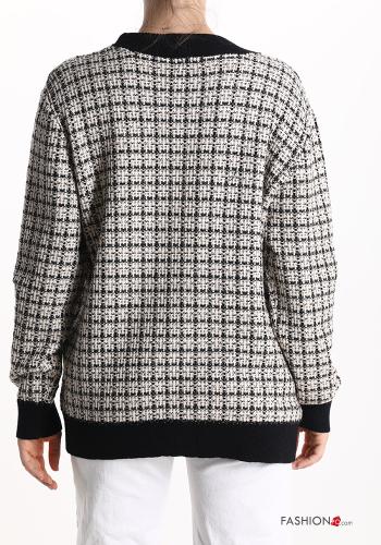 Vichy Cardigan with buttons with v-neck with pockets - ph 2