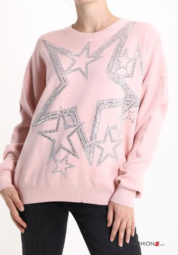 Maglione Fantasia astrale con strass