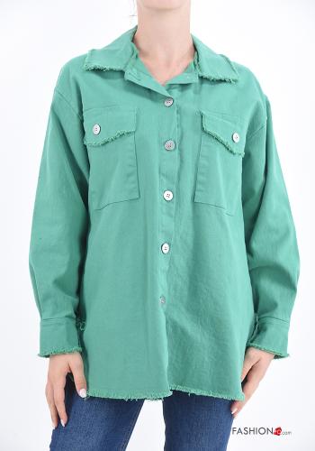 Jacke aus Baumwolle mit Knöpfen mit Taschen - ph 1