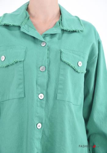 Jacke aus Baumwolle mit Knöpfen mit Taschen - ph 4