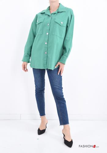 Jacke aus Baumwolle mit Knöpfen mit Taschen - ph 5