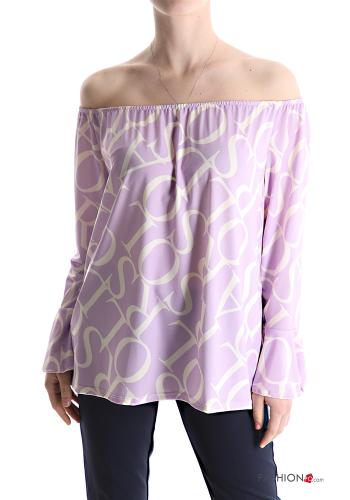 Blusa Patrones de escritura escote bardot - ph 1