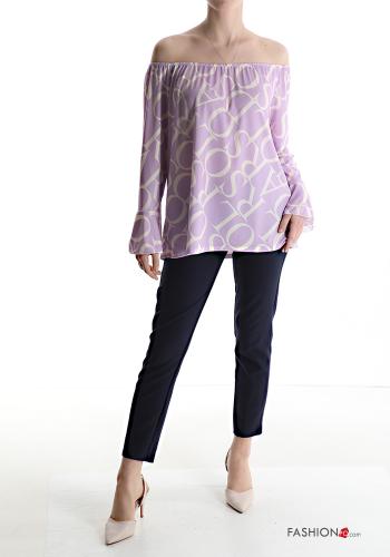 Blusa Patrones de escritura escote bardot - ph 5