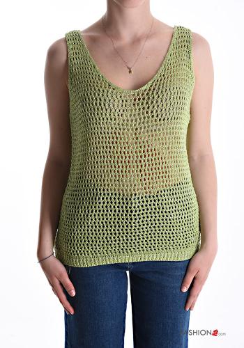 lurex fishnet Tank-Top