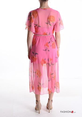 Abito in Cotone tulle maniche corte con cintura - ph 2