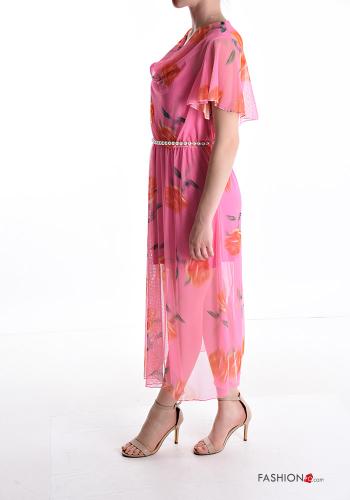 Abito in Cotone tulle maniche corte con cintura - ph 3