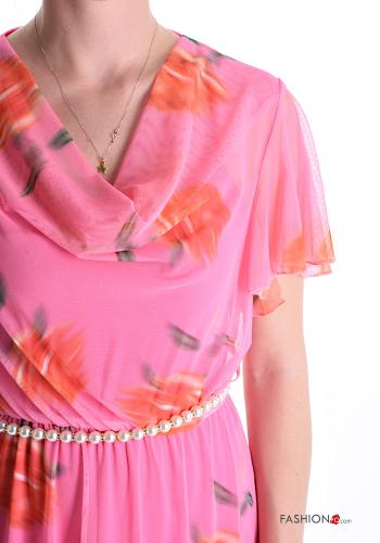 Abito in Cotone tulle maniche corte con cintura - ph 4