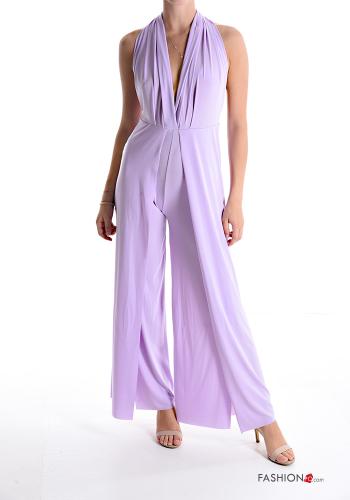 Jumpsuit scollo profondo con fiocco scollo a V