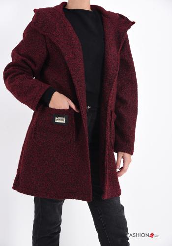 Coat with buttons with hood with pockets - ph 1