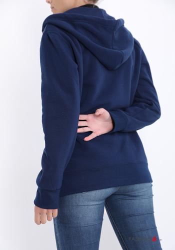Felpa in Cotone con zip con tasche con cappuccio - ph 2