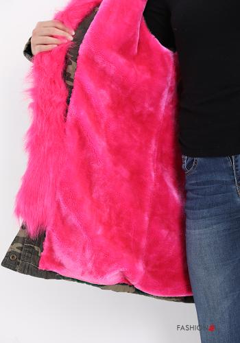 Parka in Cotone Fantasia camouflage con tasche con cintura con zip - ph 5