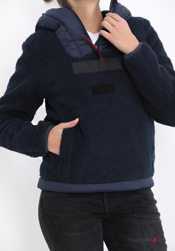 Cappotto con zip con tasche con cappuccio