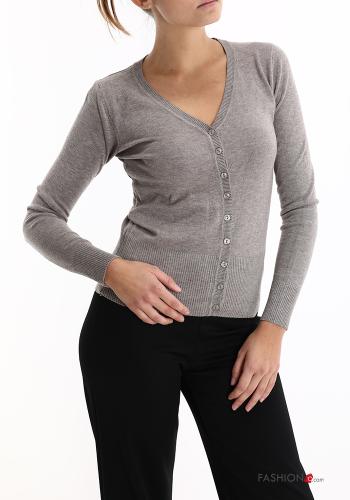 Cardigan with buttons with v-neck