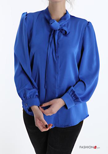 Chemise satin à boutons avec noeud - ph 1