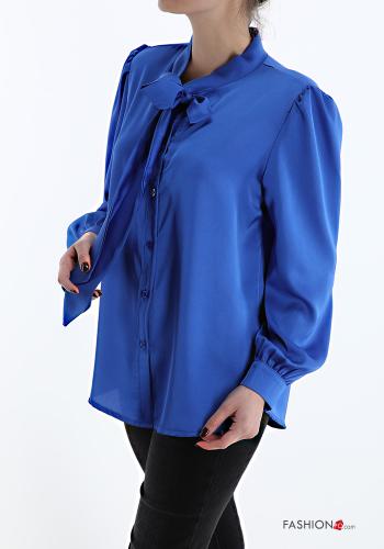 Chemise satin à boutons avec noeud - ph 3