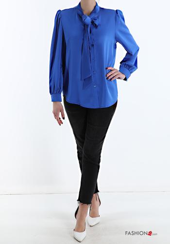 Chemise satin à boutons avec noeud - ph 5