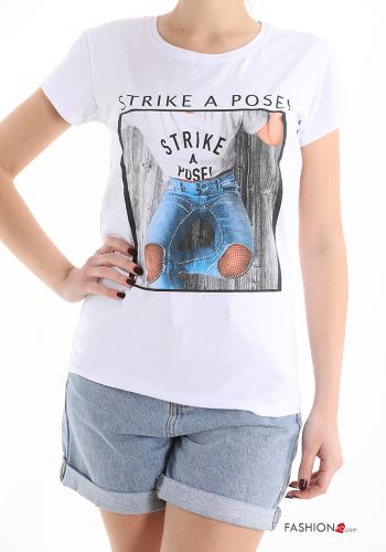 Bedrucktes T-shirt aus Baumwolle - ph 1