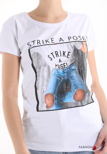 Bedrucktes T-shirt aus Baumwolle - ph 4