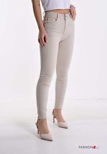 skinny Hose aus Baumwolle mit Taschen - ph 1
