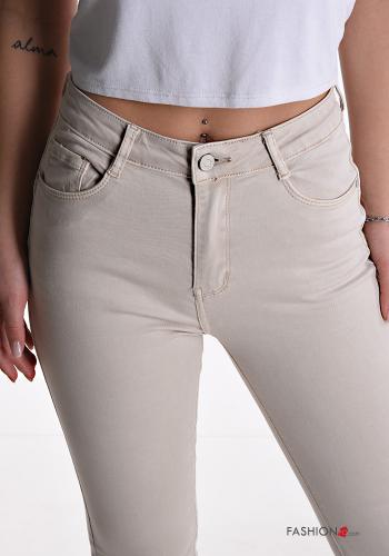 skinny Hose aus Baumwolle mit Taschen - ph 4