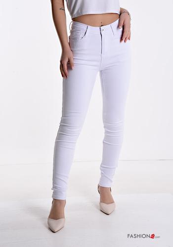 skinny Hose aus Baumwolle mit Taschen - ph 1
