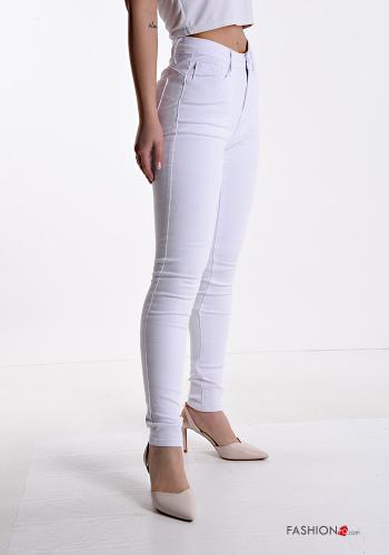 skinny Hose aus Baumwolle mit Taschen - ph 3
