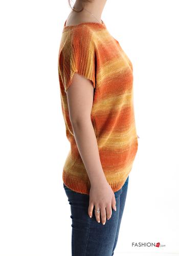 T-shirt en Mohair Imprimé à rayures col bateau - ph 3