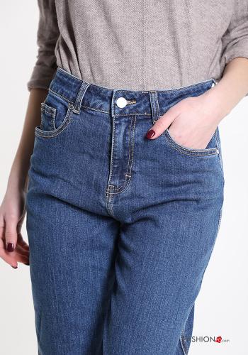 Jeans en Coton avec des boutons avec fermeture éclair avec poches - ph 4