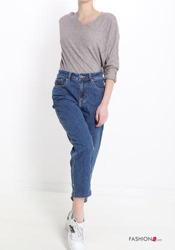 Jeans en Coton avec des boutons avec fermeture éclair avec poches - ph 5