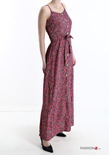 Robe Sans Manches à Imprimé Floral à boutons avec noeud - ph 3