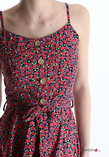 Robe Sans Manches à Imprimé Floral à boutons avec noeud - ph 4