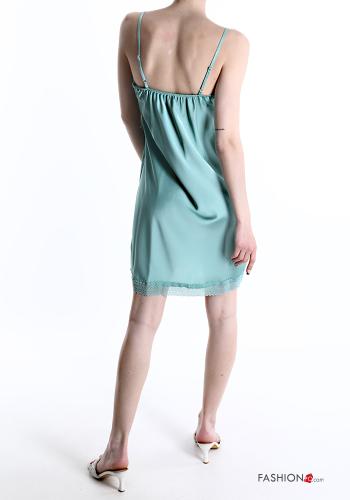 lace trim satin Petticoat with v-neck - ph 2