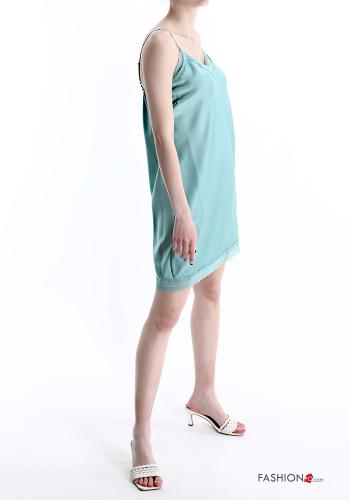 lace trim satin Petticoat with v-neck - ph 3