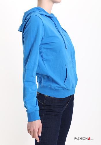 Felpa in Cotone con zip con tasche con cappuccio - ph 3