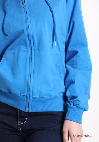 Felpa in Cotone con zip con tasche con cappuccio - ph 4
