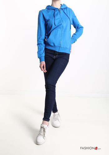 Felpa in Cotone con zip con tasche con cappuccio - ph 5