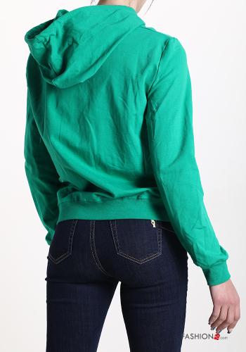 Felpa in Cotone con zip con tasche con cappuccio - ph 2