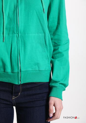 Felpa in Cotone con zip con tasche con cappuccio - ph 4