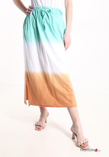 Striped Cotton Skirt with pockets with bow - ph 1