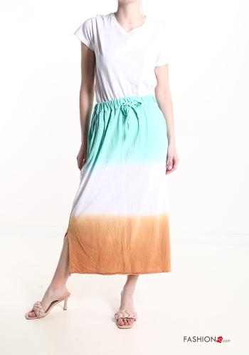 Striped Cotton Skirt with pockets with bow - ph 5