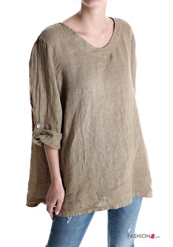 Bluse aus Leinen mit Knöpfen - ph 1