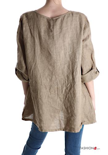 Bluse aus Leinen mit Knöpfen - ph 2