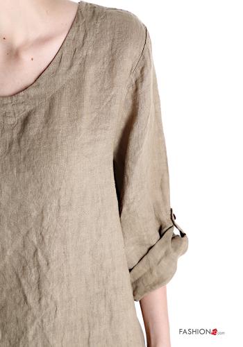 Bluse aus Leinen mit Knöpfen - ph 4