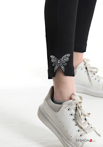 Jeans in Cotone con bottoni con strass con zip con tasche - ph 4