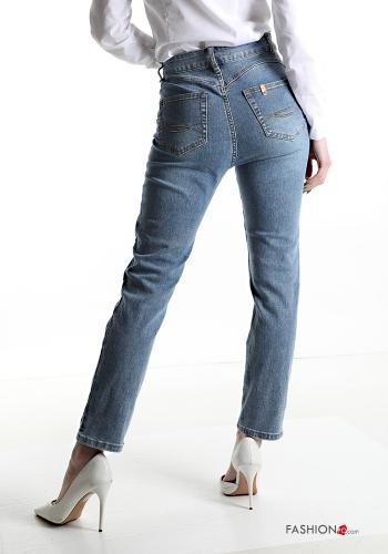 Jeans aus Baumwolle mit Knöpfen mit Reißverschluss mit Taschen - ph 2