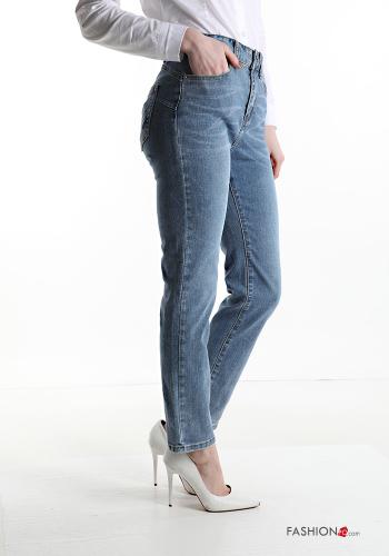Jeans aus Baumwolle mit Knöpfen mit Reißverschluss mit Taschen - ph 3