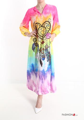 Robe imprimé avec poches à col en V - ph 1