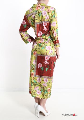 Floral Dress with bow with v-neck - ph 2