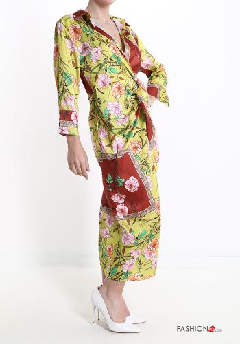 Floral Dress with bow with v-neck - ph 3
