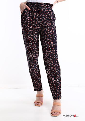 Pantalone Fantasia stampata con cintura con tasche